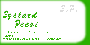 szilard pecsi business card