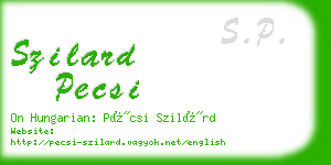 szilard pecsi business card